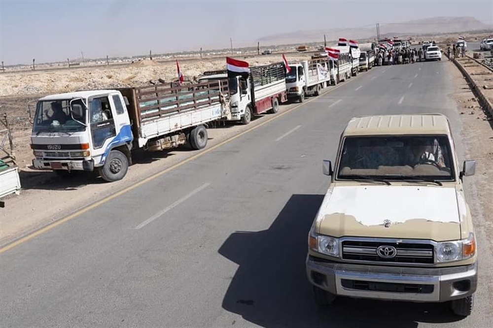 قافلة دعم من شبوة إلى جبهات مأرب