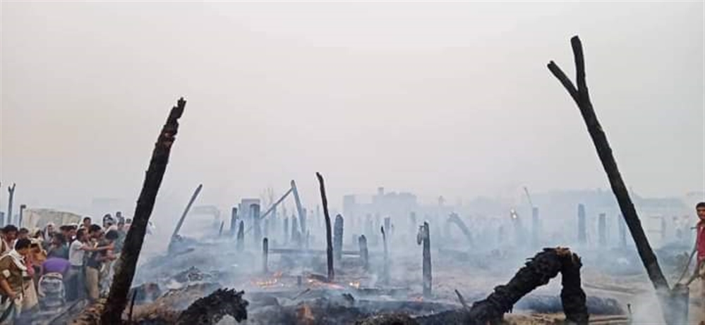 احتراق عشرات المنازل في الحديدة