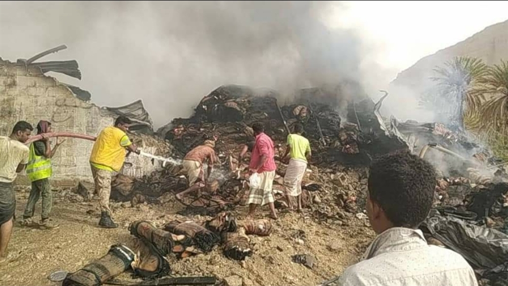 حضرموت.. اخماد حريق هائل تسبب بأضرار مادية كبيرة