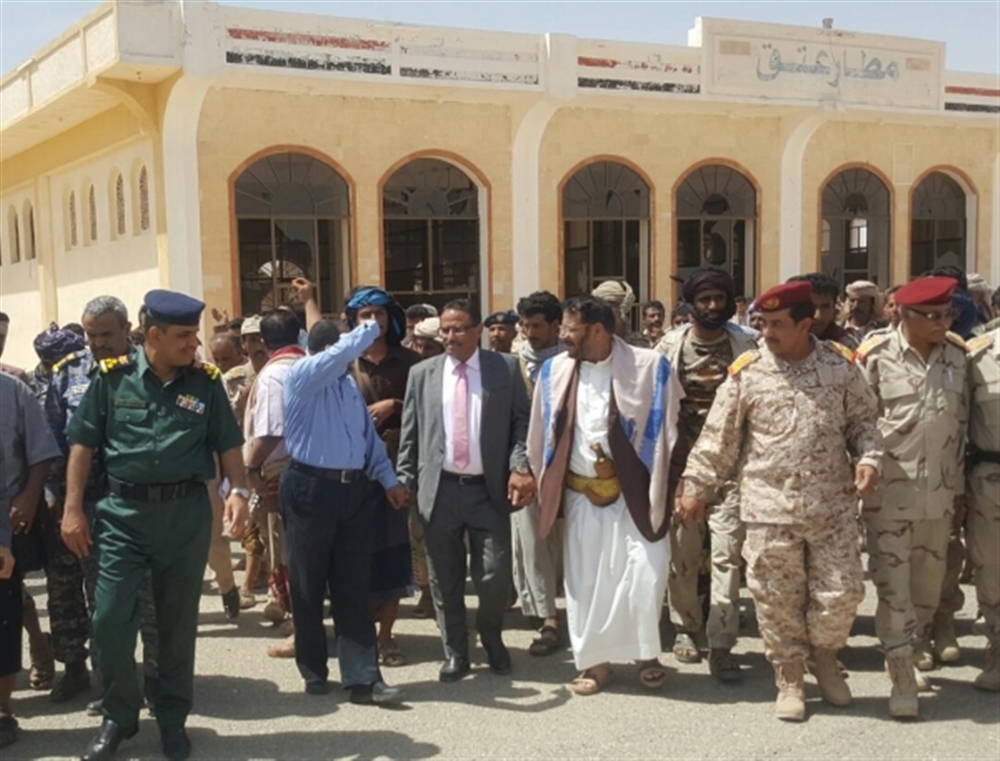 قوات النخبة الشبوانية "مدعومة إماراتياً " تمنع وزير النقل ومحافظ شبوة من تدشين ميناء قناء