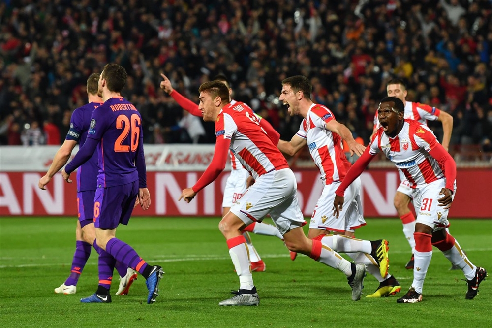ليفربول يسقط في ليلة النجم الأحمر الصربي بدوري أبطال أوربا