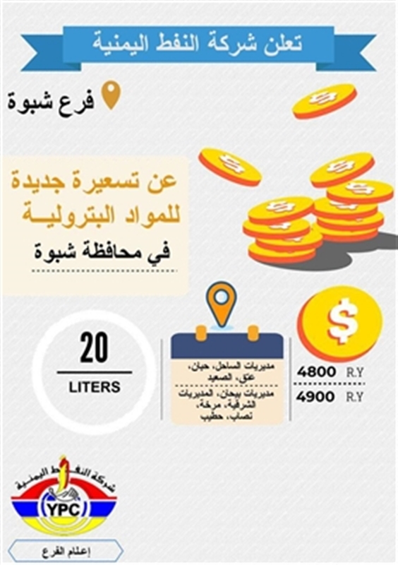 شركة النفط تقر تسعيرة جديدة للبترول في شبوة