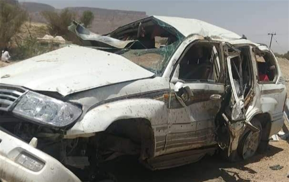 وفاة وإصابة قرابة 9 مواطنين من أسرة واحدة بحادث مروري في حضرموت