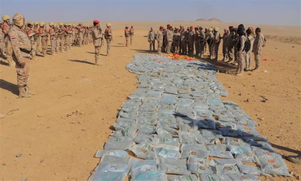 قوات الجيش تعلن ضبط أكثر من طن من الممنوعات في الجوف