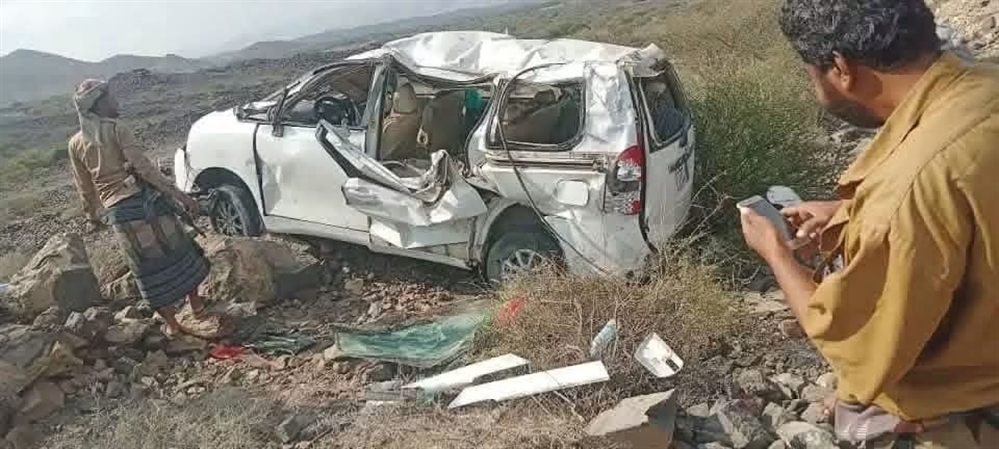 أبين.. وفاة ثلاثة مواطنين في حادث سير بمنطقة العرقوب