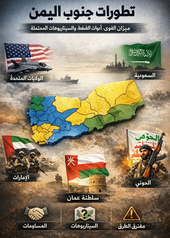 تطورات جنوب اليمن: ميزان القوى، أدوات الضغط، والسيناريوهات المحتملة