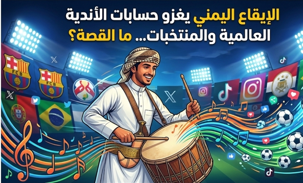 الايقاع اليمني يغزو حسابات الأندية والمنتخبات العالمية...ما القصة؟