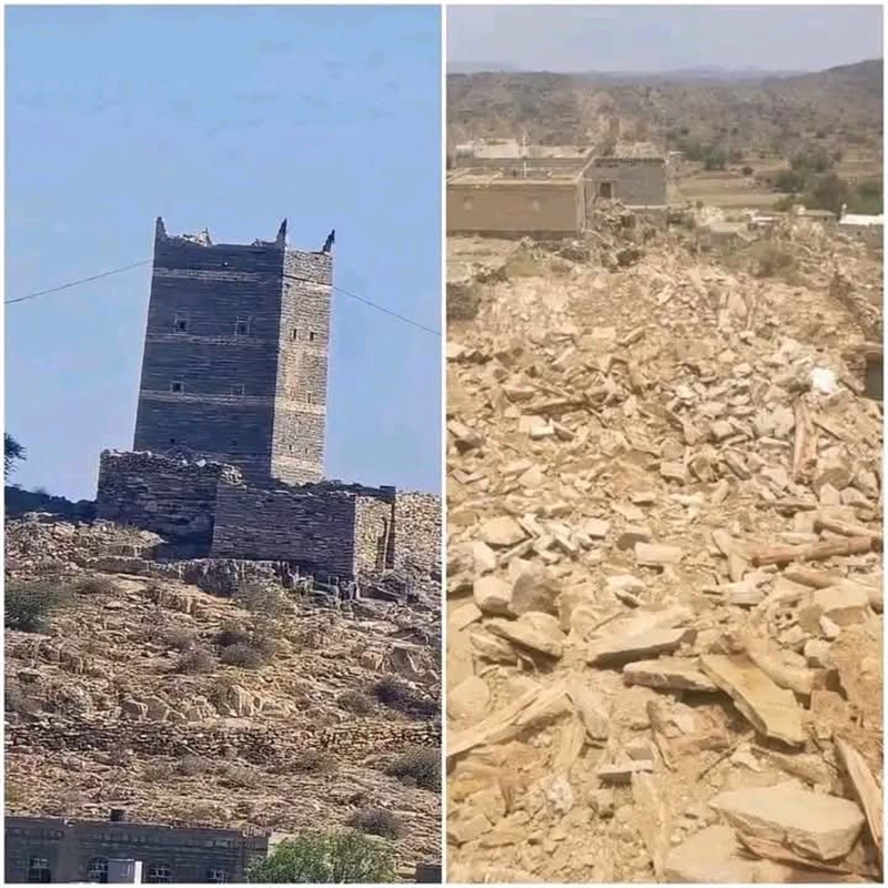 وزارة الثقافة تدين تفجير الحوثيين لحصن تاريخي في البيضاء