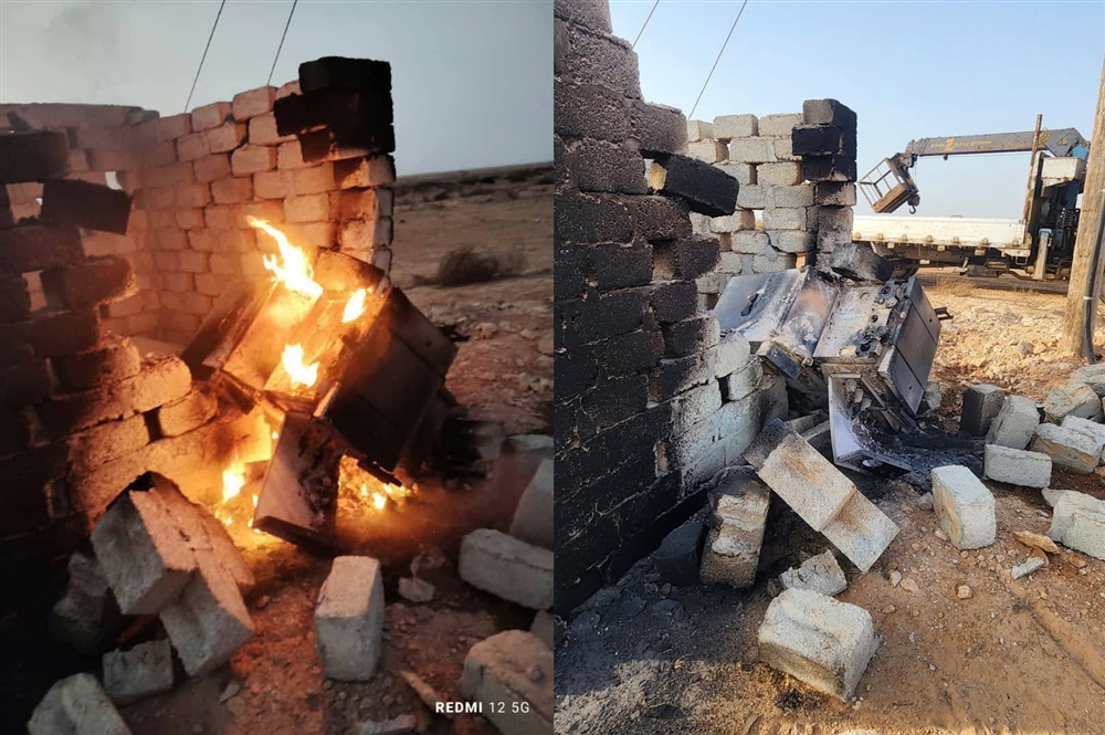 شبكة الكهرباء في المهرة تتعرض لاعتداء تخريبي